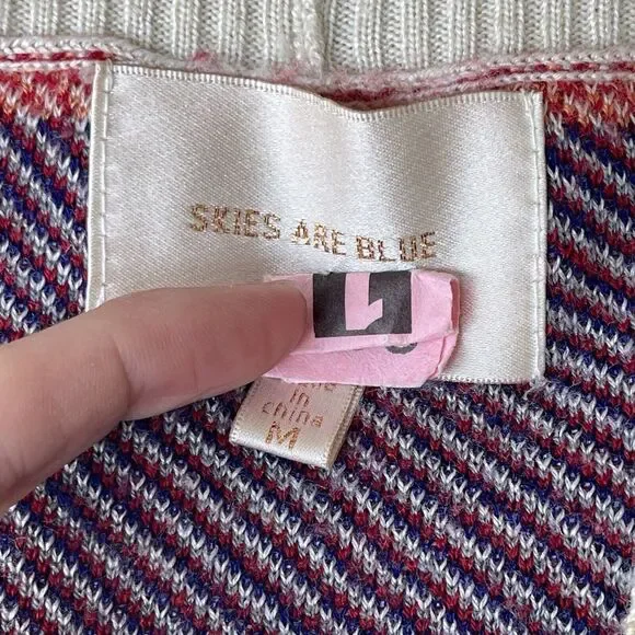 Skies Are Blue Women's Cardigan Sweater Medium Geometric Aztec Western Cowgirl - Picture 3 of 9